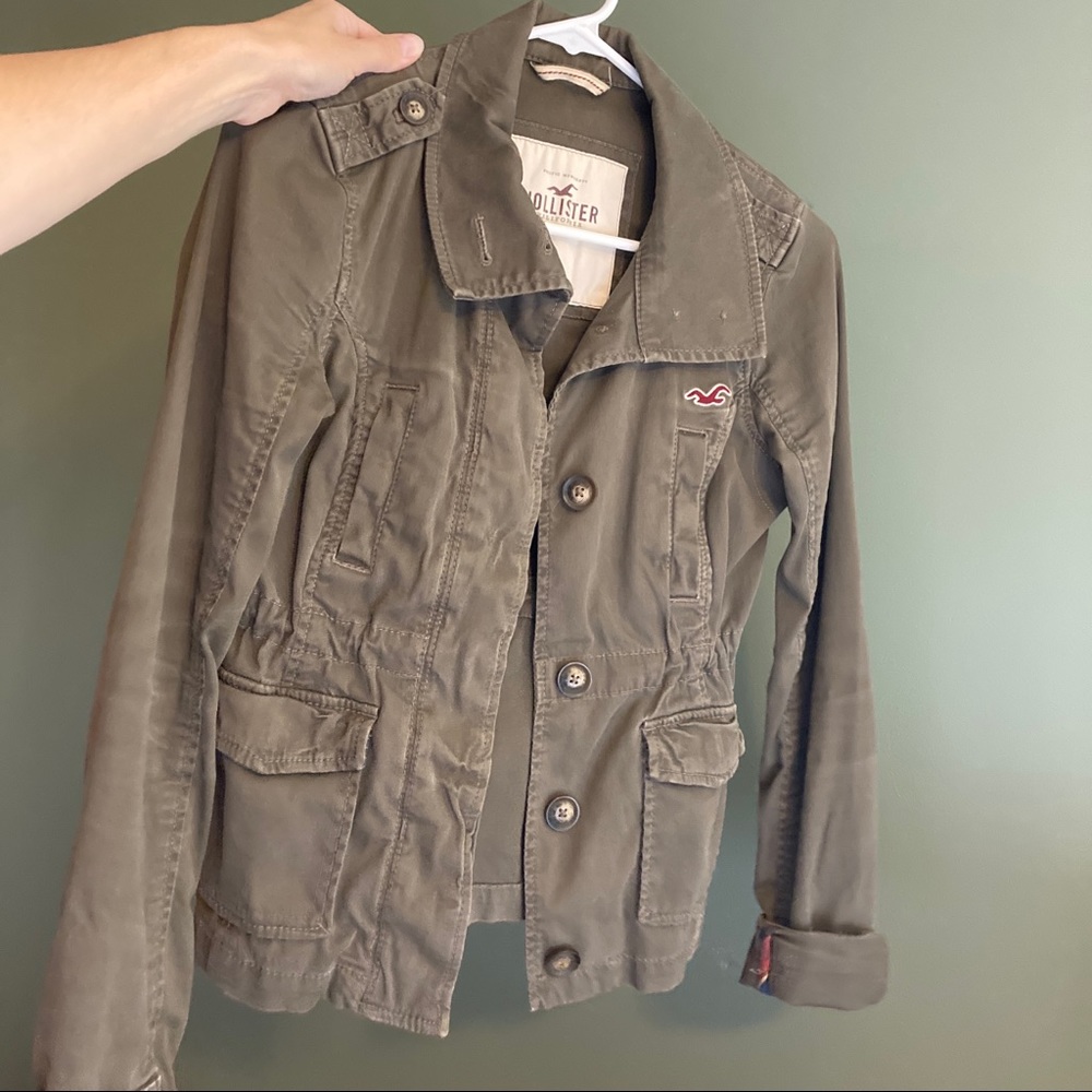Hollister army green cotton jacket